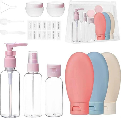 GaxQuly 11Pcs Travel Bottles for Toiletries Leak Proof Refillable Containers for Shampoo Travel Toiletry Kit(Multicolor)