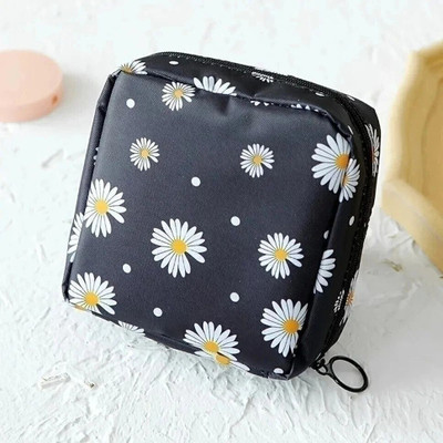 AASAISH Sanitary Napkin Pad Pouch Travel Cosmetic Makeup Jewellery Storage Pouch Holder Travel Toiletry Kit(Black)