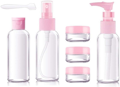 FEXMY Leak Proof Portable Toiletry Empty Sprayers Bottle Containers Set Travel Toiletry Kit(Pink)