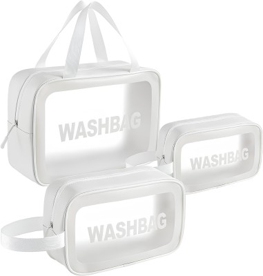 HouseOfCommon 3 Pcs Set Travel Toiletry Kit(White)