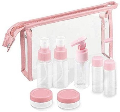 Flywind Multipurpose Cosmetic Toiletries Travel Bottle Kit with Empty Refillable Bottles Travel Toiletry Kit(Pink)