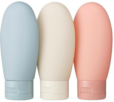 SANWALSA (60 ml) Refillable Travel Bottles, Silicone Container for Cream, Shampoo Travel Toiletry Kit(Multicolor)