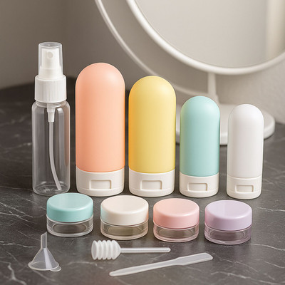 Kallisto 13 Pcs Travel Bottles Set | Leak-Proof Silicone Toiletry Kit for Shampoo, Lotion Travel Toiletry Kit(Multicolor)