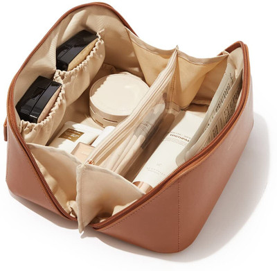 DUANT Leather Cosmetic Bag storing Vanity Box(Brown)