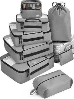 Nirixa Store Black Travel Packing Cubes Set Travel Toiletry Kit(Grey)