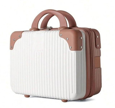 DREWIT ENTERPRISE Portable Makeup Travel Case Hand Luggage,Makeup Case Elastic Band Toiletry Kit Travel Toiletry Kit(White)