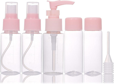 BH STUDIO PRO Multipurpose Cosmetic 5PCS Travel Pouch Kit with Empty Refillable Spray Bottles Travel Toiletry Kit(Multicolor)