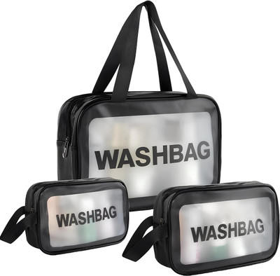 RRK 3 Pcs Set Travel Toiletry Kit(Black)