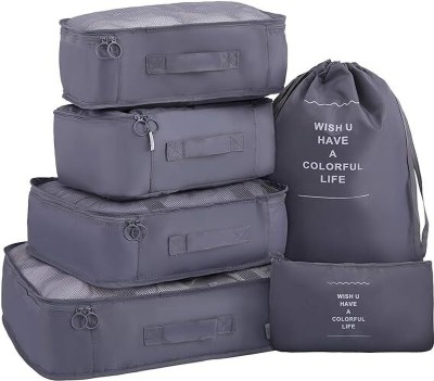MARSRTH 6 Set Packing Cubes, Suitcase storage Travel Luggage Packing Organizers Travel Toiletry Kit(Grey)