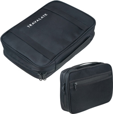 Travalate Spacious Portable Travel Toiletry Bag with Hanging Hook Travel Toiletry Kit(Black)