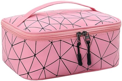 AweStuffs Travel Make Up Hanging Bag Zipper Pouch for Women and Girls, Luxury Toiletry Bag Travel Toiletry Kit(Pink)