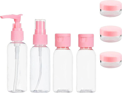 Cosluxe Travel Bottles Kit,Travel Cosmetics Bottles Set, Portable Multipurpose 7-Pcs Set Travel Toiletry Kit(Pink)