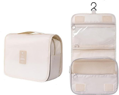 Cartcraze Toiletry Bag for Cosmetic Makeup Pouch Travel Toiletry Kit (Beige) Travel Toiletry Kit(Beige)