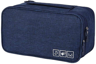 KEETLY 3 Layer Travel Pouch For Storage Of Bra Underwear Innerwear Cosmetics Toiletry Travel Toiletry Kit(Blue)