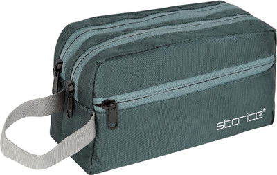 STORITE MultiPocket Polyester Toiletry Travel Bags Shaving Kit/Pouch/Bag for Men & Women Travel Toiletry Kit(Grey)