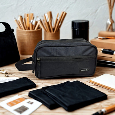 TechyBee Water-Resistant Travel Toiletry Bag Shaving Kit/Pouch/Bag for Men and Women Travel Shaving Kit & Bag(Balck)