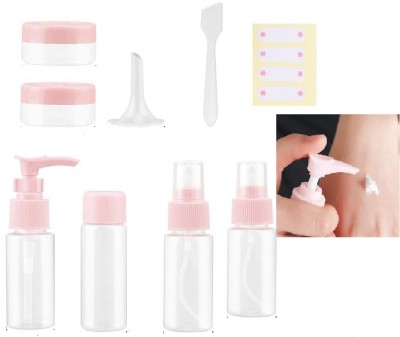 LAKSHMINARAYAN SALES 7pcs Travel Cosmetics Bottles Plastic Pressing Spray Bottle Travel Toiletry Kit(Multicolor)