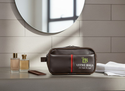 LEENO Premium Dual Compartment with 1 outer compartment Bag Travel Toiletry Kit(Brown)