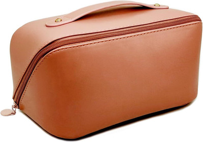 LOVHIDE Premium Travel Makeup Bag,Elegant Design Toiletry Bag for Daily Use&Travel Travel Toiletry Kit(Brown)