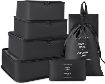 vhbie Garment Storage Bag Travel Toiletry Kit(Black)