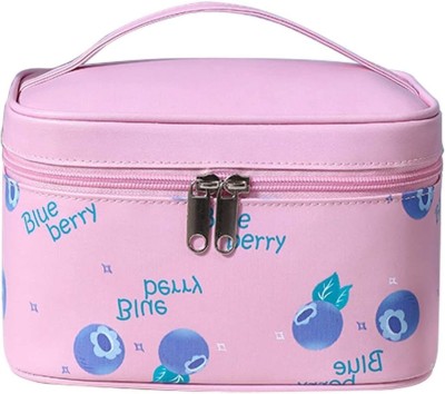 HOUSE OF QUIRK Cosmetic Bag/Professional Makeup Organizer Bag Toiletry Bags - Pink Blueberry Travel Toiletry Kit(Pink)