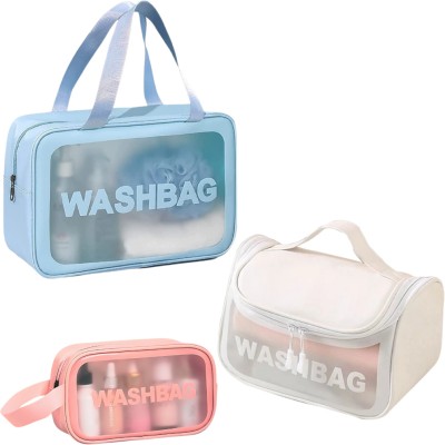 RRK Cosmetic Wash Bag Travel Toiletry Kit(Blue, Pink, White)