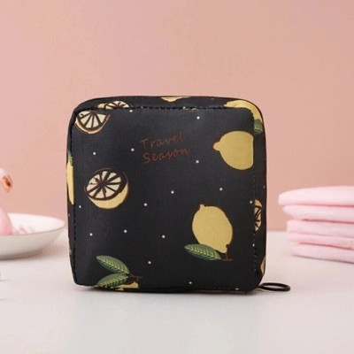 AASAISH Sanitary Napkin Pad Pouch Travel Cosmetic Makeup Jewellery Storage Pouch Holder Travel Toiletry Kit(Brown)