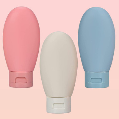 juggaris Three Containers Flexible Portable Vessels for Hair Cleanser while Moisturizer Travel Toiletry Kit(Multicolor)