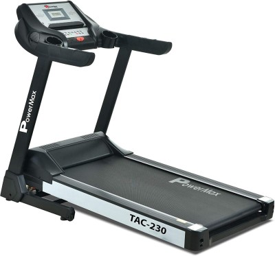 Powermax Fitness TAC-230 (4HP Peak) Auto Incline, MP3 & iPad Holder,5' Disp., Foldable Home use Treadmill