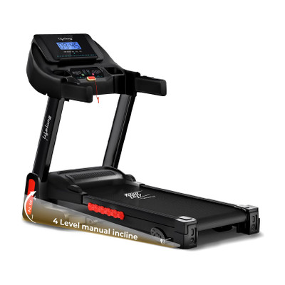 Lifelong 4.5HP Motorized Treadmill for Home | Manual Incline 12% | Foldable Handle Treadmill (Max Weight:110 kg)