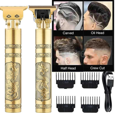 Baleds Cordless Beard & Hair Trimmer For Men Fully Waterproof Trimmer 60 min  Runtime 4 Length Settings(Gold)