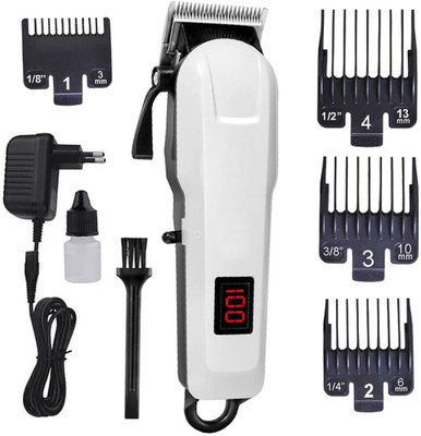Tradhi Professional Rechargeable High quality LED Display low noise heavy duty hair A1 Fully Waterproof Trimmer 240 min  Runtime 4 Length Settings(White, Black)
