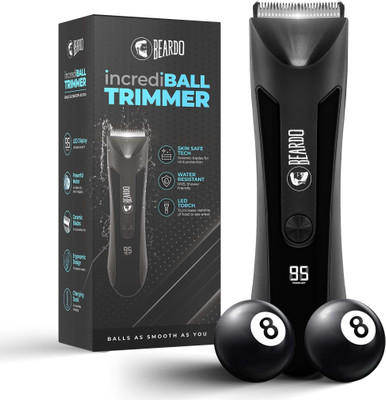 BEARDO incrediBALL Trimmer for Men with Skin Safe Tech Fully Waterproof Trimmer 90 min  Runtime 4 Length Settings(Black)