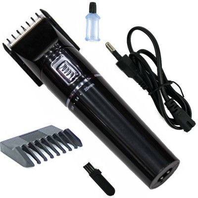 Geemy Black Length Adjustable Professional Rechargeable Hair CLipper Trimmer for Men Trimmer 45 min  Runtime 4 Length Settings(Black)