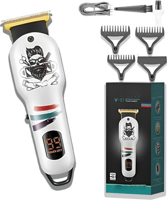 Frinzoo Rechargeable Hair Clipper with Stainless Steel Sharp Blades Trimmer 120 min  Runtime 3 Length Settings(White)