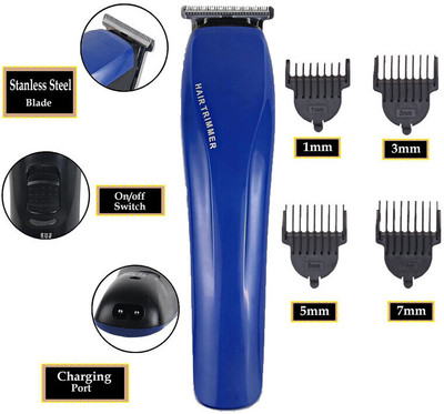 MynxeHTC AT-528 Professional Hair&Beard Trimmer Shaver Sharp Blade Expert Cutting T148 Fully Waterproof Trimmer 45 min  Runtime 4 Length Settings(Blue)