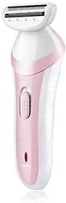 GLOWISH 3-IN-1 RECHARGEABLE ELECTRIC SMOOTH EFFORT LESS SHAVER FOR WOMEN Trimmer 60 min  Runtime 4 Length Settings(Pink, White)