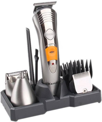 Kemei KM-580-A Trimmer 45 min  Runtime 4 Length Settings(Silver)