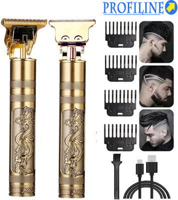 GETTRADE T9 Vintage USB Rechargeable Cordless Electric Beard Trimmer Hair Clippers G60 Trimmer 60 min  Runtime 4 Length Settings(Gold)