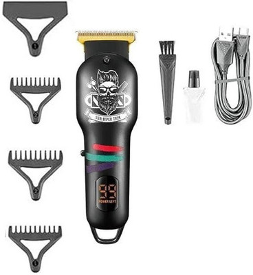 Frinzoo Stainless steel blade heavy duty trimmers with special turbo mode Fully Waterproof Trimmer 102 min  Runtime 3 Length Settings(Black)