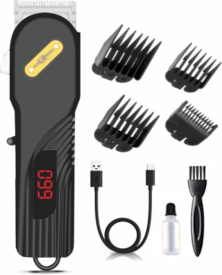 Pick Ur Needs Professional Rechargeable Hair Clipper/Shaver Hair Cutting Machine With Display Trimmer 180 min  Runtime 4 Length Settings(Black)
