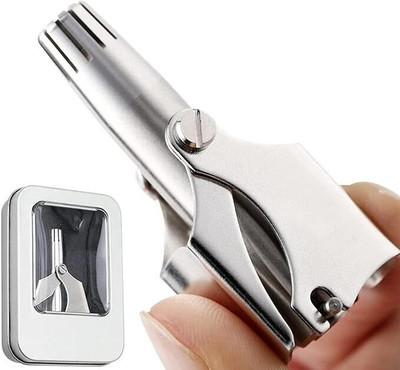 skyunion Mini Portable Nose Hair Trimmer Trimmer 0 min  Runtime 10 Length Settings(Silver)
