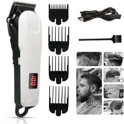 RECHOO Hair Trimmers Hair Clippers Men Professional Electric Trimmer Trimmer 240 min  Runtime 4 Length Settings(White)
