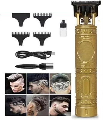 RjGuru Professional Golden Metal Maxtop t99 Body Trimmer Haircut Grooming Kit Z2039 Trimmer 120 min  Runtime 4 Length Settings(Gold)