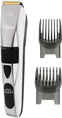 VEGA Power Series P-3 Beard Trimmer for Men with Digital Display Trimmer 160 min  Runtime 40 Length Settings(Silver)