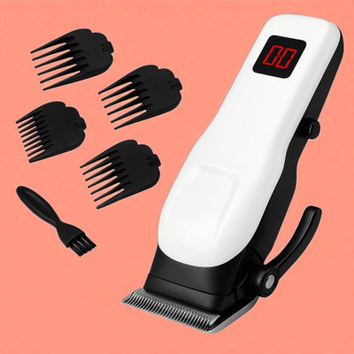 Shamsa X497 Waterproof Beard Trimmer for Men | Durable, Rechargeable & Low Noise Fully Waterproof Trimmer 240 min  Runtime 4 Length Settings(White)