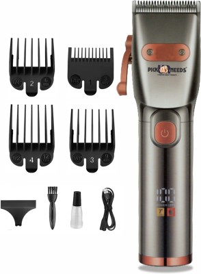 Pick Ur Needs Professional Hair Clipper / Shaver / Trimmer For Men Metal Body With LED Display Trimmer 180 min  Runtime 4 Length Settings(Red)