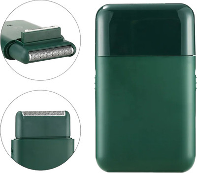 GLOWISH RECHRAGEABLE WIRELESS POCKET SIZED ARMY GREEN COLOR BEARD TRIMMER FOR MEN Trimmer 45 min  Runtime 4 Length Settings(Green)