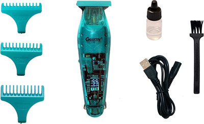 Geemy GM-6687 Trimmer 100 min  Runtime 4 Length Settings(Green)