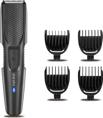 One Plus OP 21 Cordless Professional Hair Trimmer For Men waterproof Trimmer 120 min Runtime 4 Length Settings(Black)